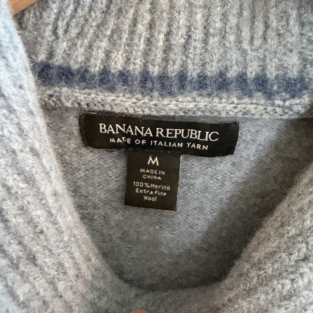 Banana Republic 100% Merino Wool Sweater Women’s Size Medium Slate Blue - Picture 4 of 10